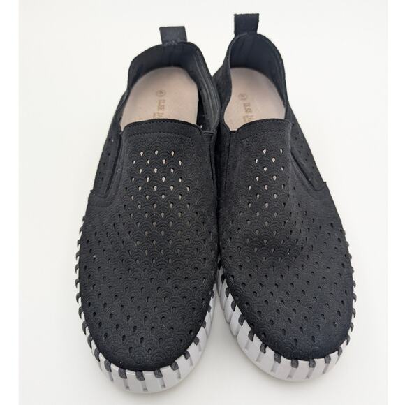 Ilse Jacobsen Tulip 139 Perforated Slip-On Sneaker Women's Black Size US10 EU41 - Picture 3 of 10
